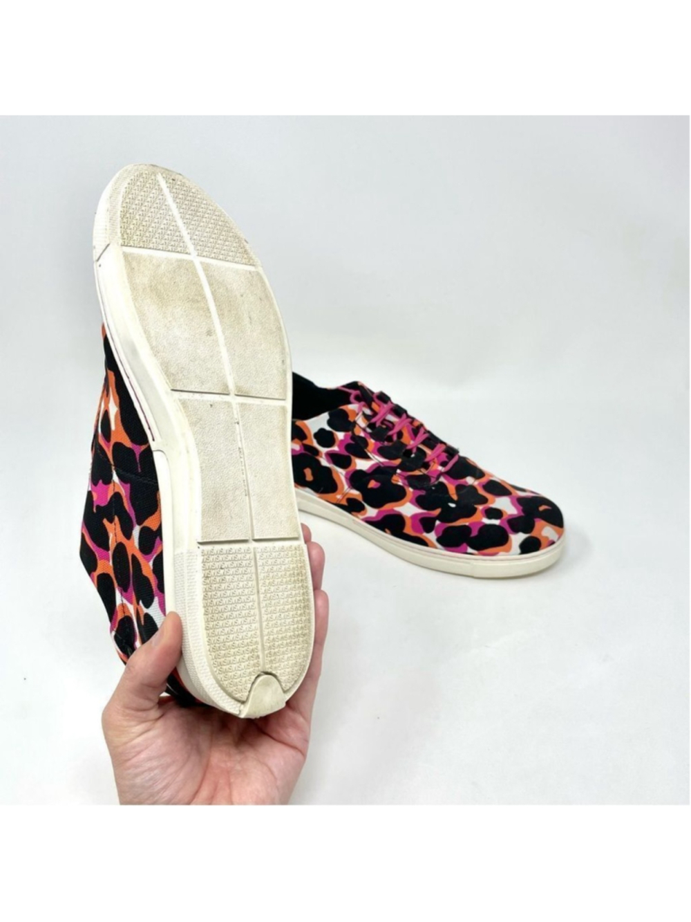 Stuart Weitzman Pink Leopard Print Neoprene Sneakers Size 40/9 - Picture 8 of 8
